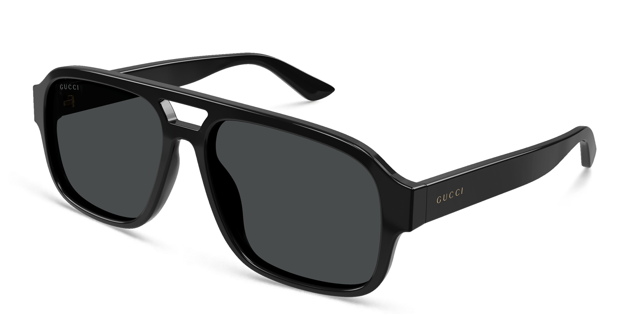 Shop GUCCI Aviator Sunglasses in Black online.