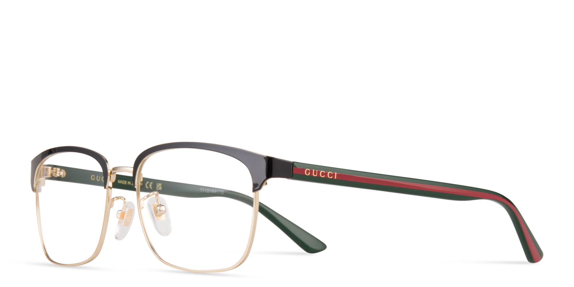 GUCCI Wide Rectangle Eyeglasses in Silver – Product Photo 2