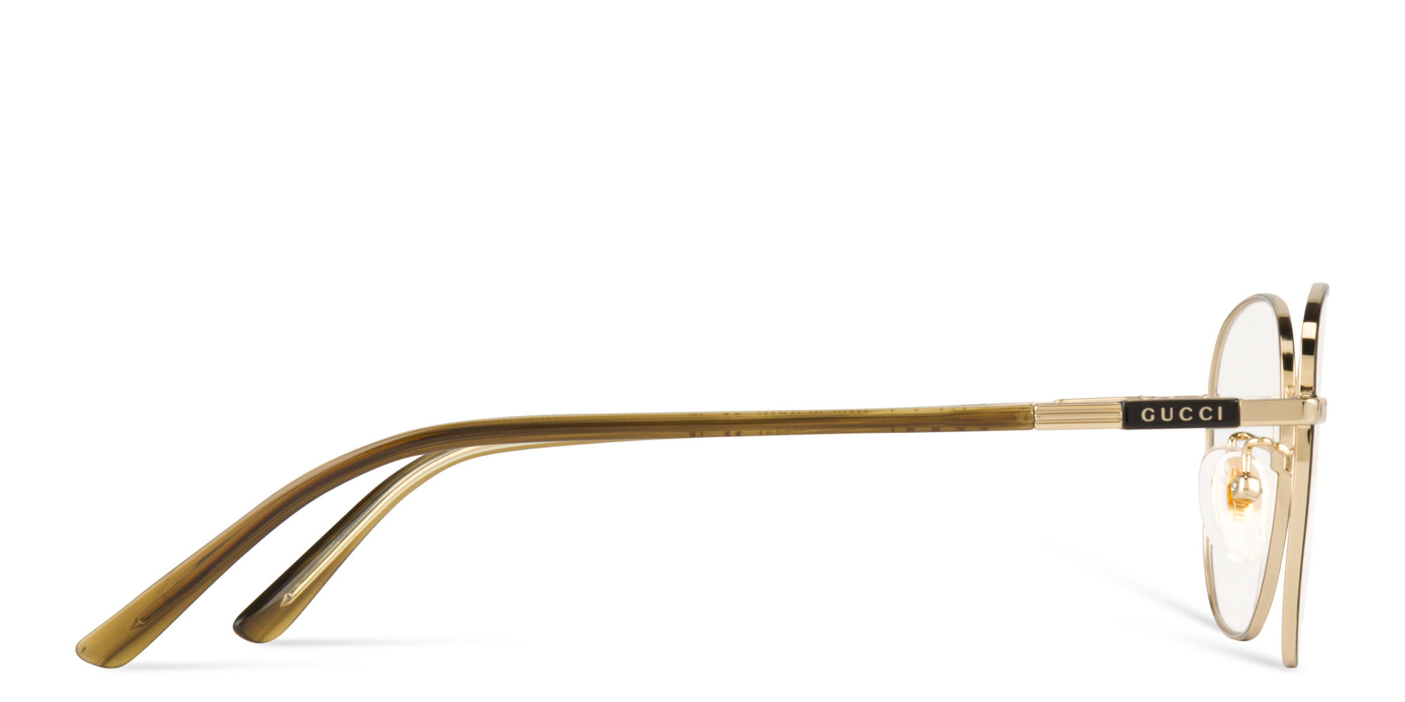 Shop GUCCI Round Eyeglasses in Black online.