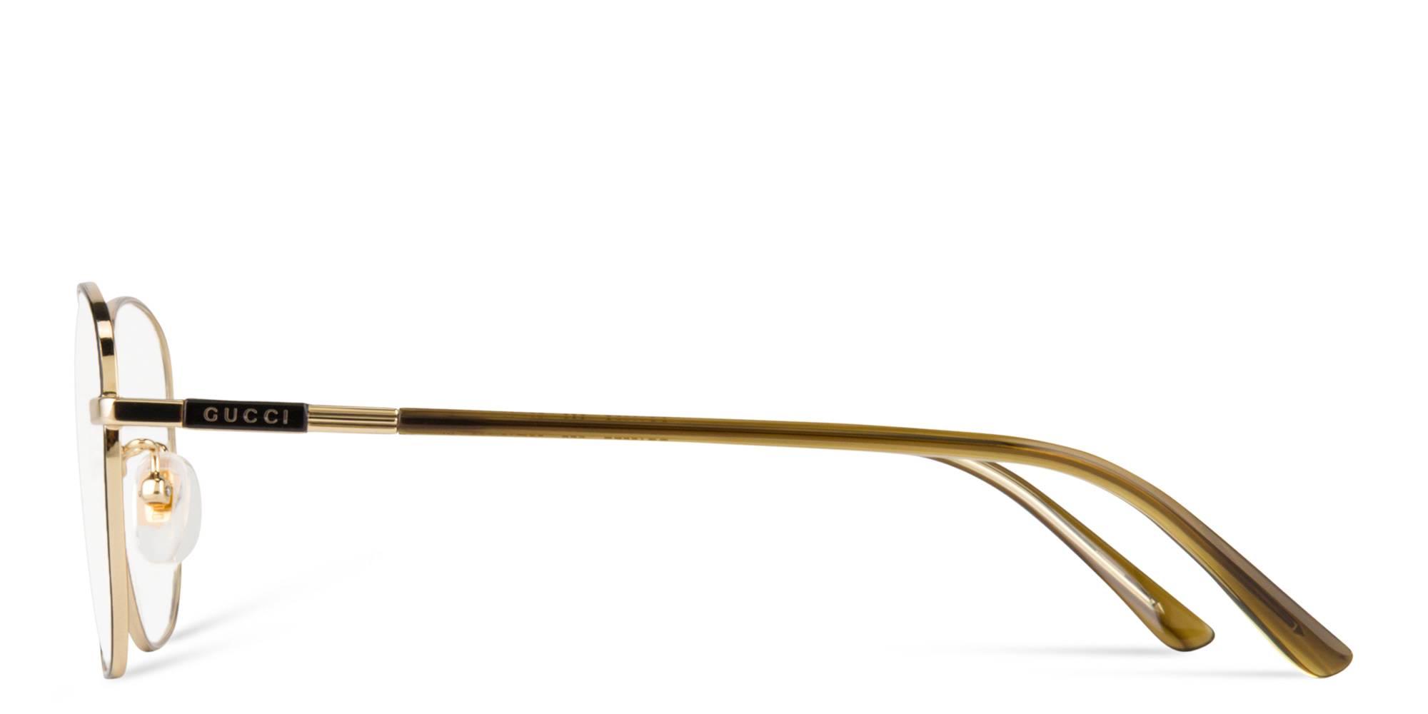 Shop GUCCI Round Eyeglasses in Black online.