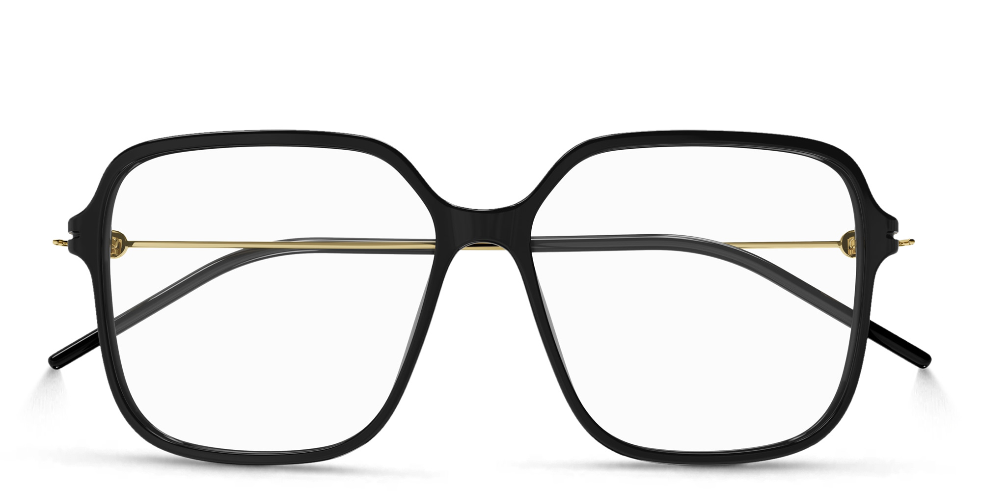 Shop GUCCI Oversized Wide Square Eyeglasses in Black online.
