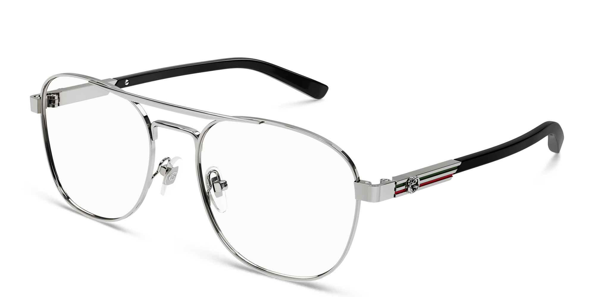 Shop GUCCI Round Eyeglasses in Black online.