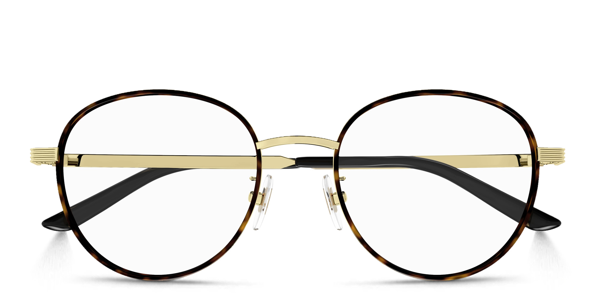 Shop GUCCI Round Eyeglasses in Havana online.