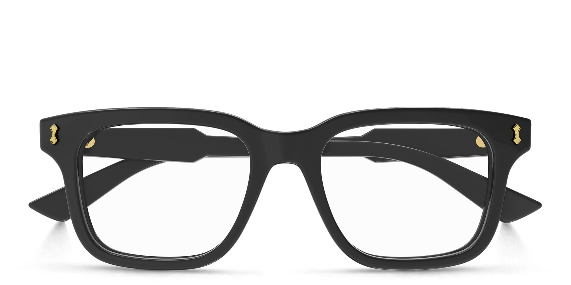 Shop GUCCI Square Eyeglasses in Black online.
