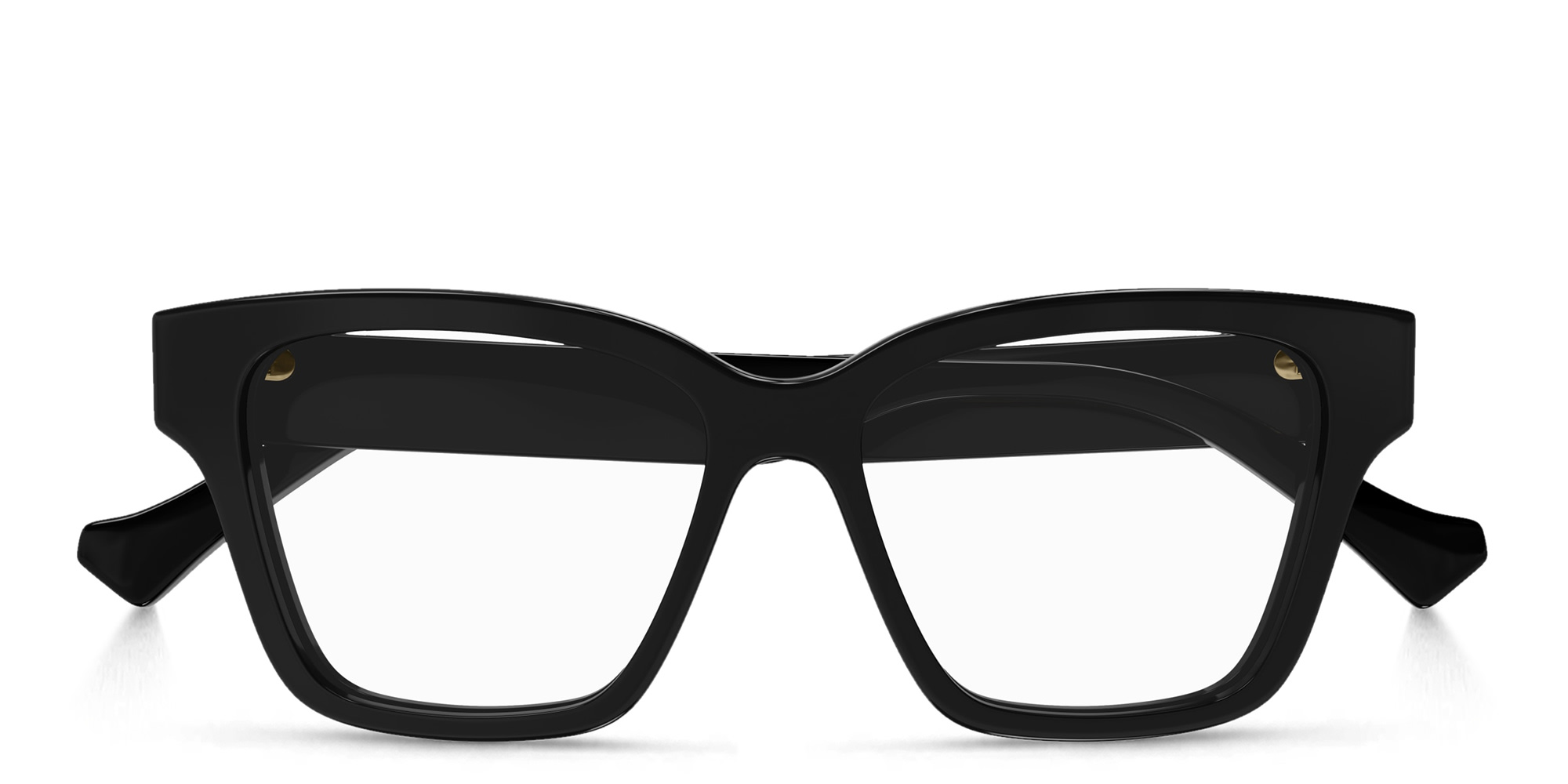 Shop GUCCI Wide Square Eyeglasses in Black online.