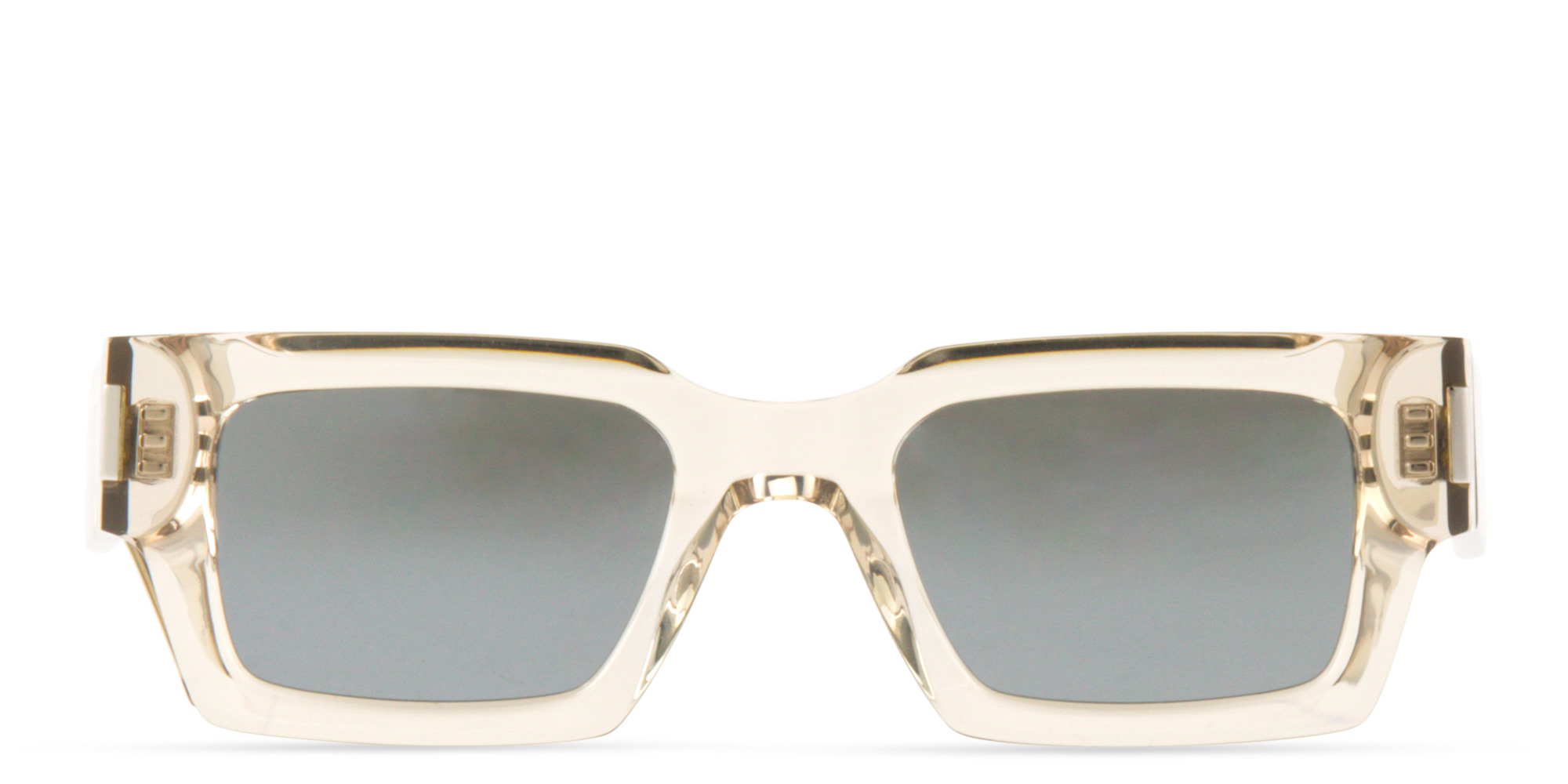 Shop SAINT LAURENT Unisex Rectangle Sunglasses in Beige online.