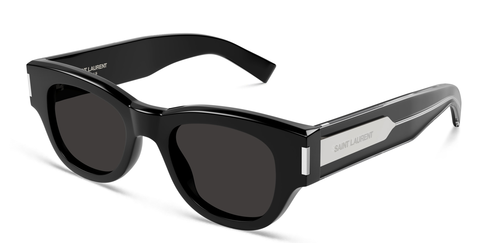 Shop SAINT LAURENT Cat-Eye Sunglasses in Black online.