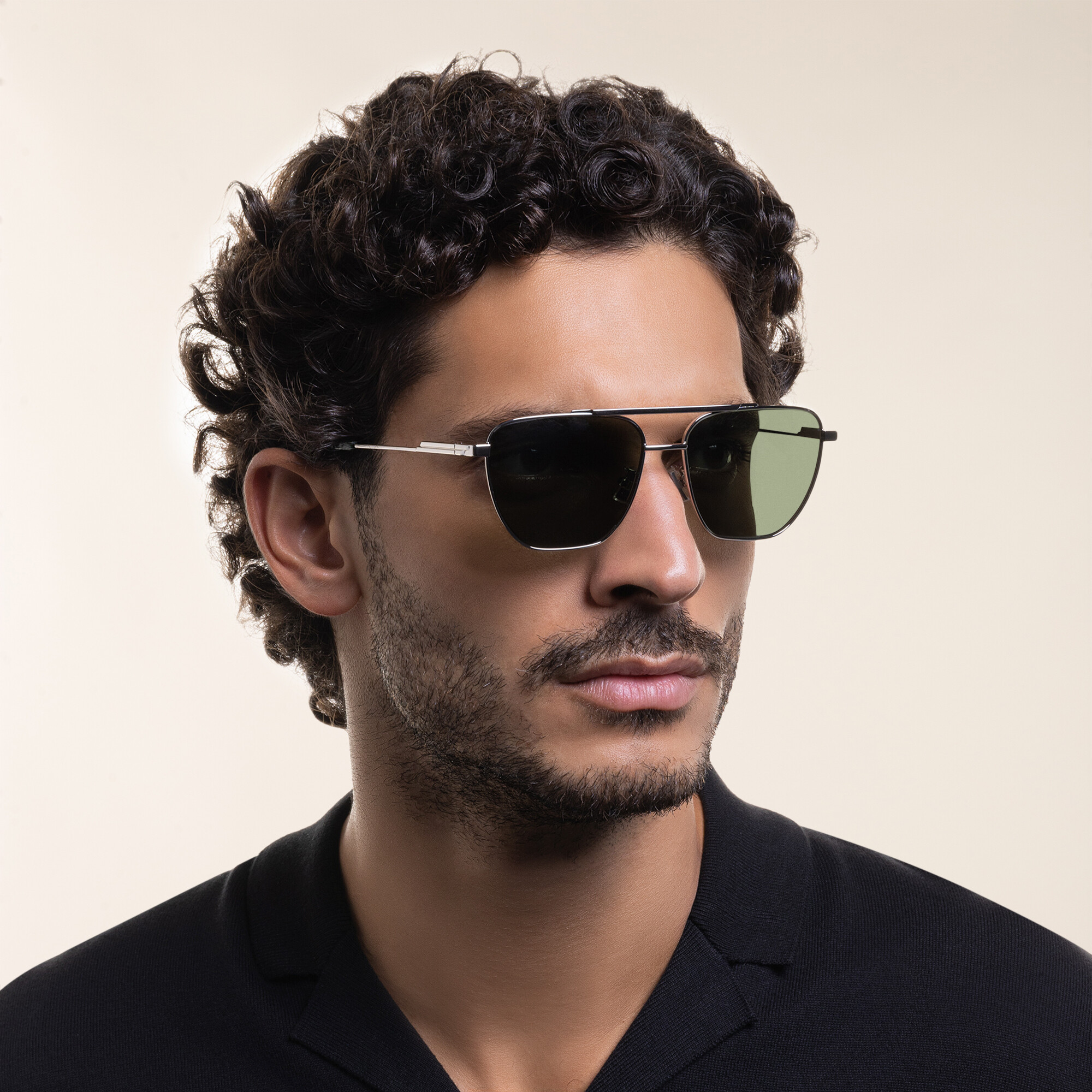 Shop BOTTEGA VENETA Aviator Sunglasses in Silver online.