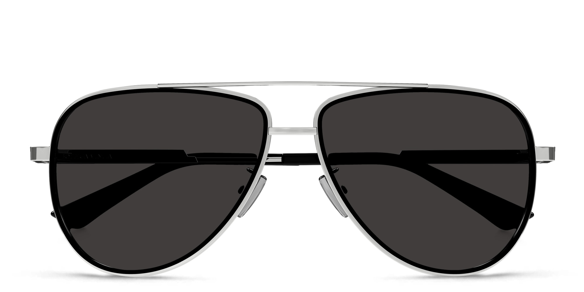 Shop BOTTEGA VENETA Aviator Sunglasses in Silver online.