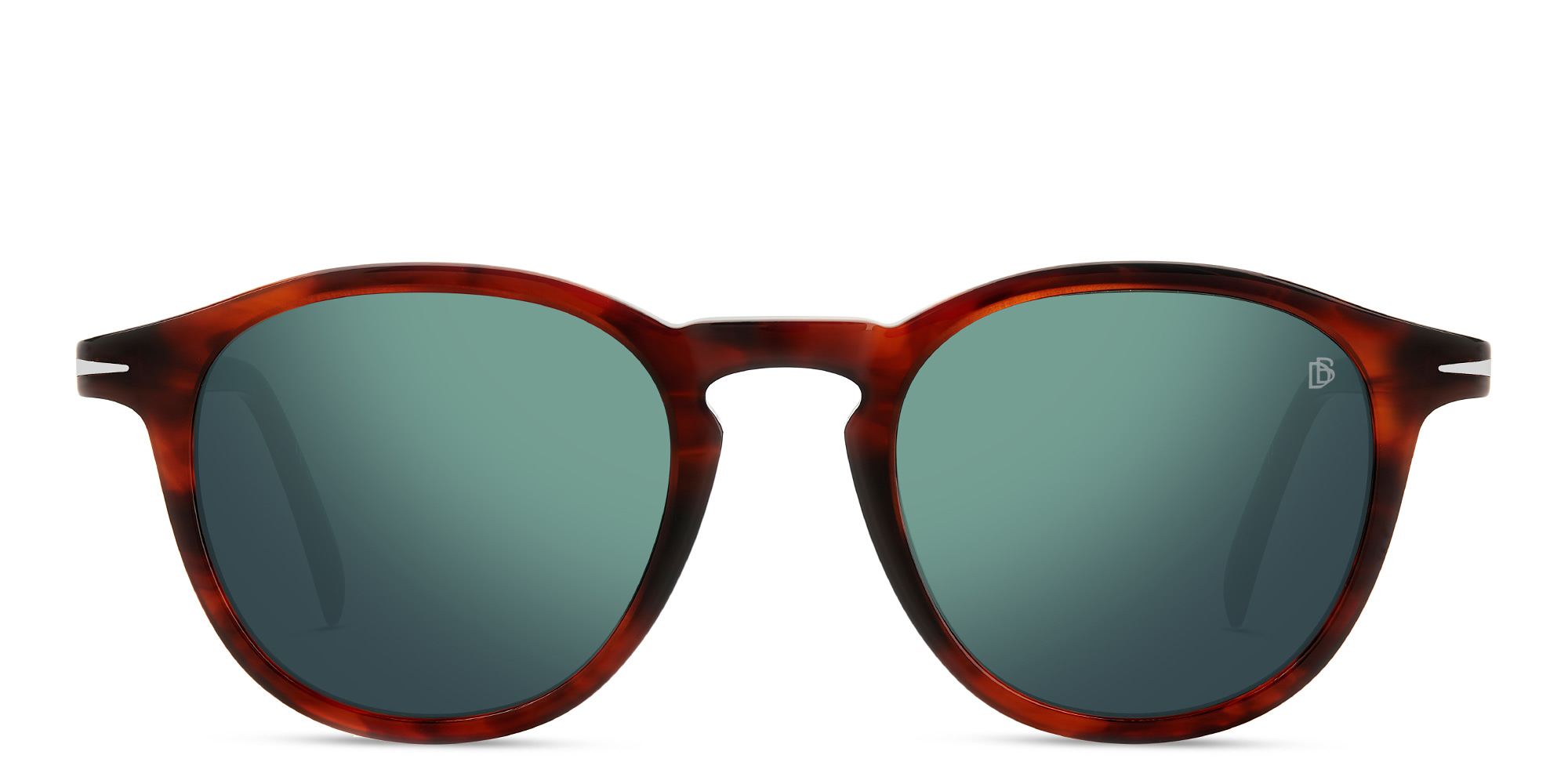 DAVID BECKHAM Round Sunglasses in Brown Horn – Product Photo 1
