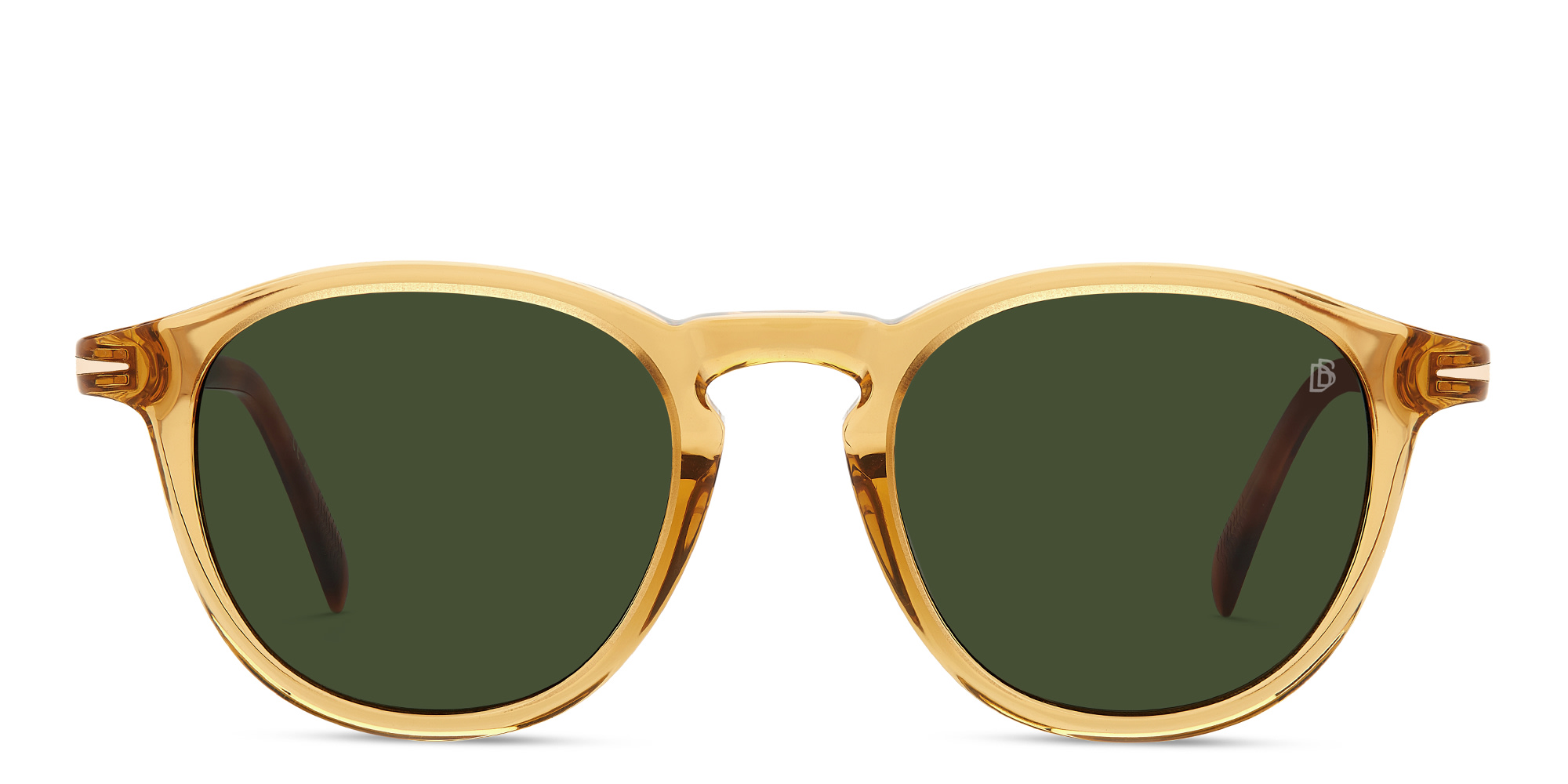 Shop DAVID BECKHAM Panthos Sunglasses in Yellow Havana Brown online.
