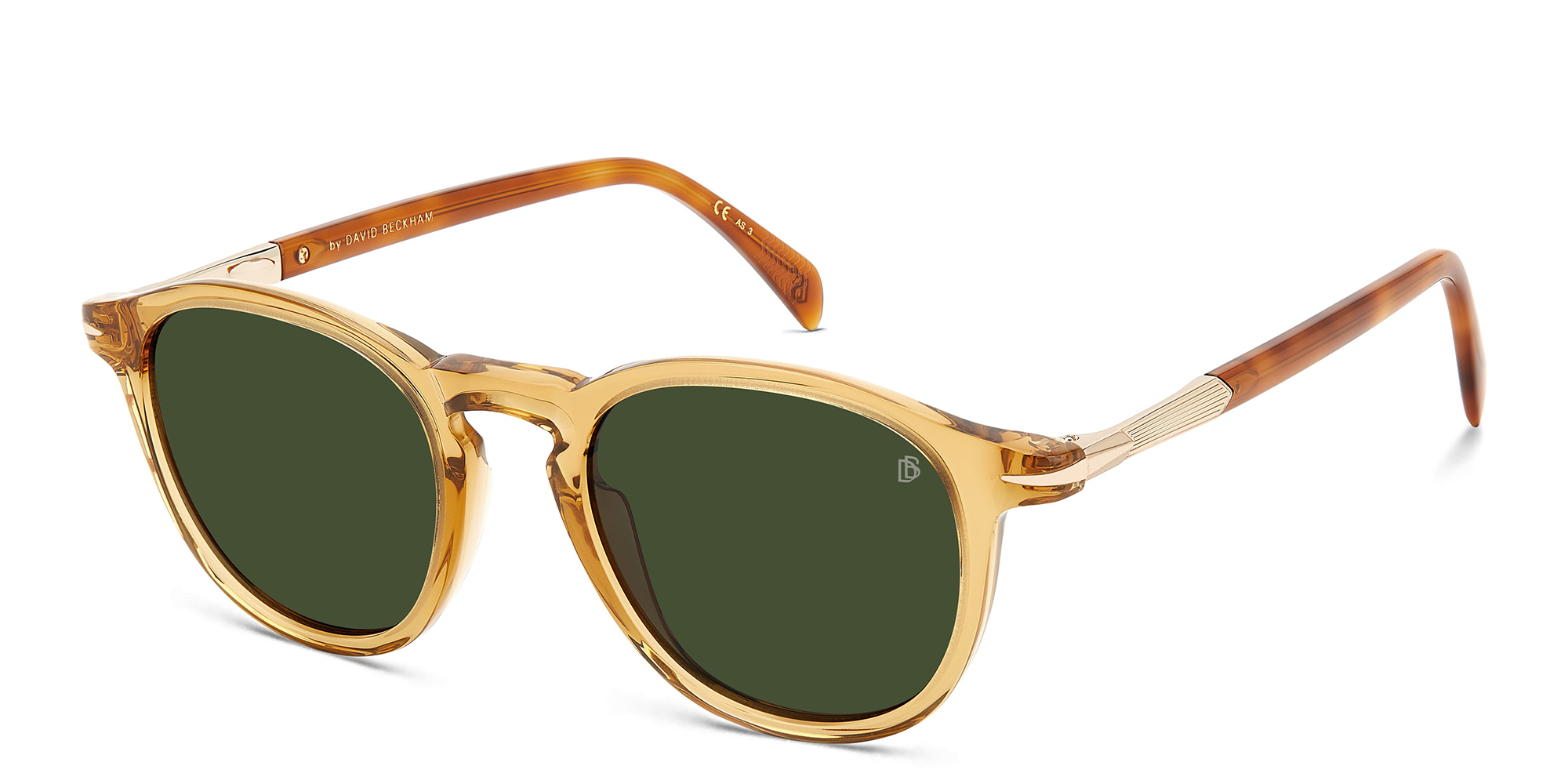 Shop DAVID BECKHAM Panthos Sunglasses in Yellow Havana Brown online.