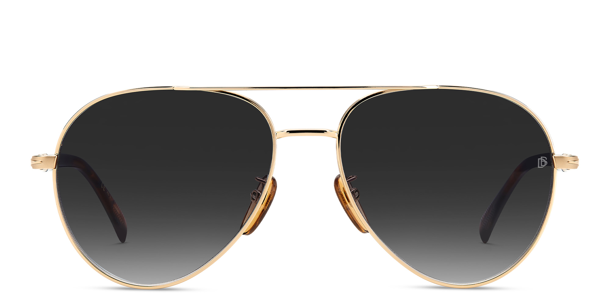 DAVID BECKHAM Pilot Sunglasses in Gold Brown Horn – Product Photo 1