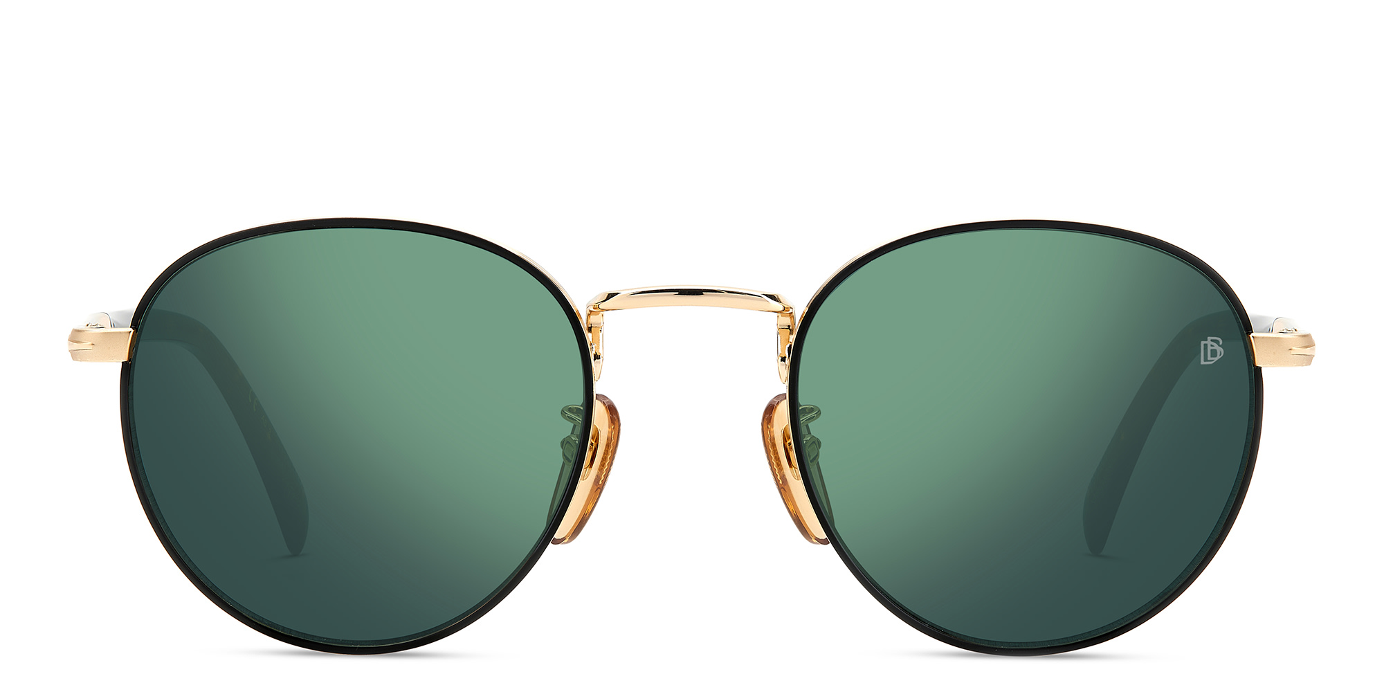 Shop DAVID BECKHAM Panthos Sunglasses in Matte Black Gold online.