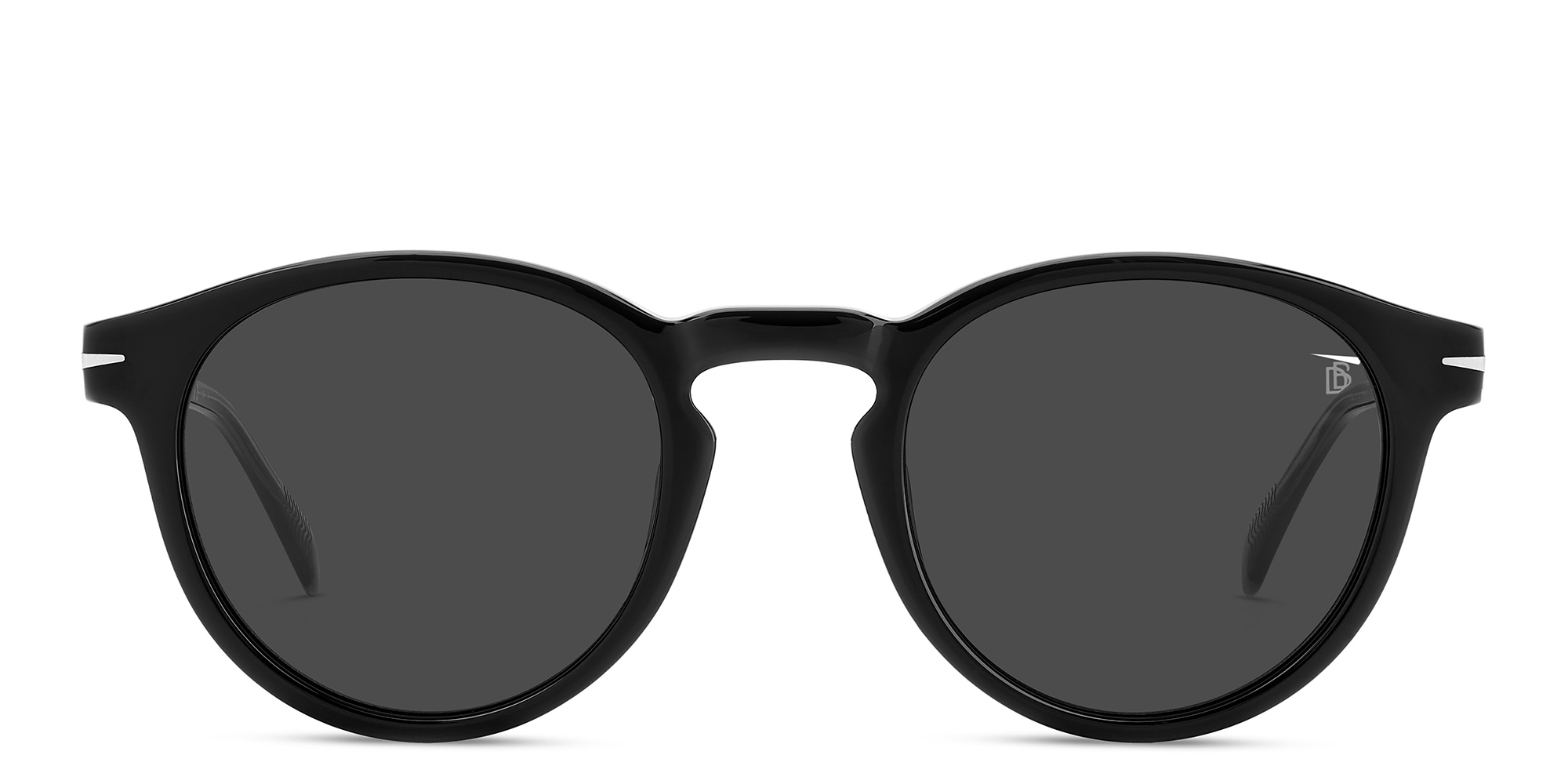 Shop DAVID BECKHAM Round Sunglasses in Black Grey online.