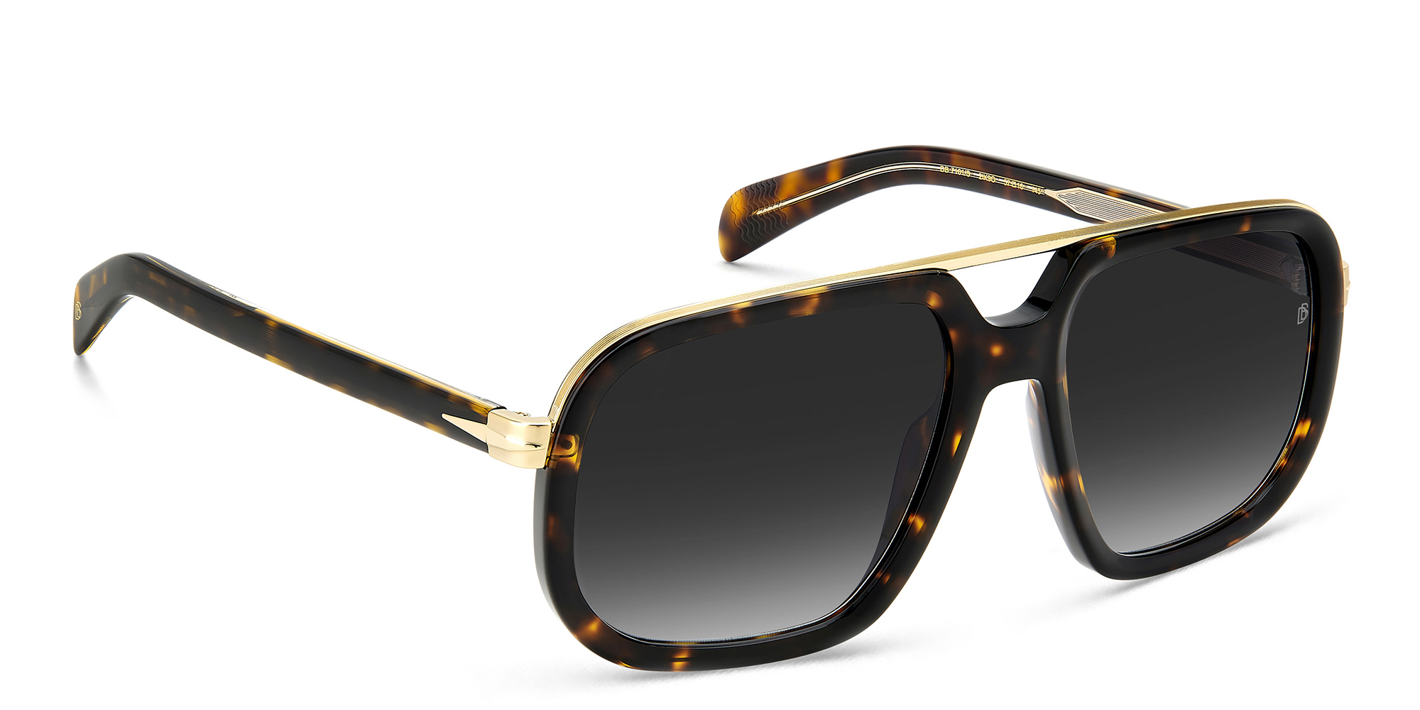 DAVID BECKHAM Aviator Sunglasses in Havana Gold – Product Photo 3