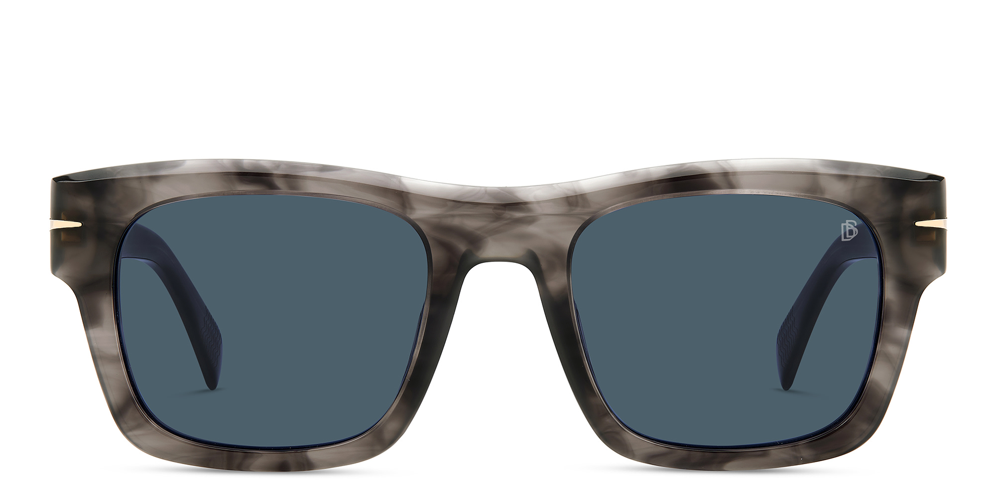 Shop DAVID BECKHAM Rectangle Sunglasses in Grey Horn online.