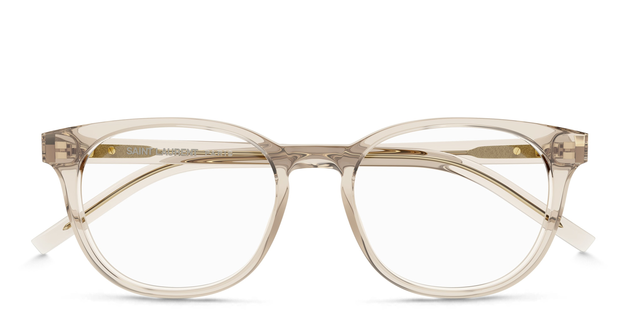 SAINT LAURENT Round Eyeglasses in Nude – Product Photo 1