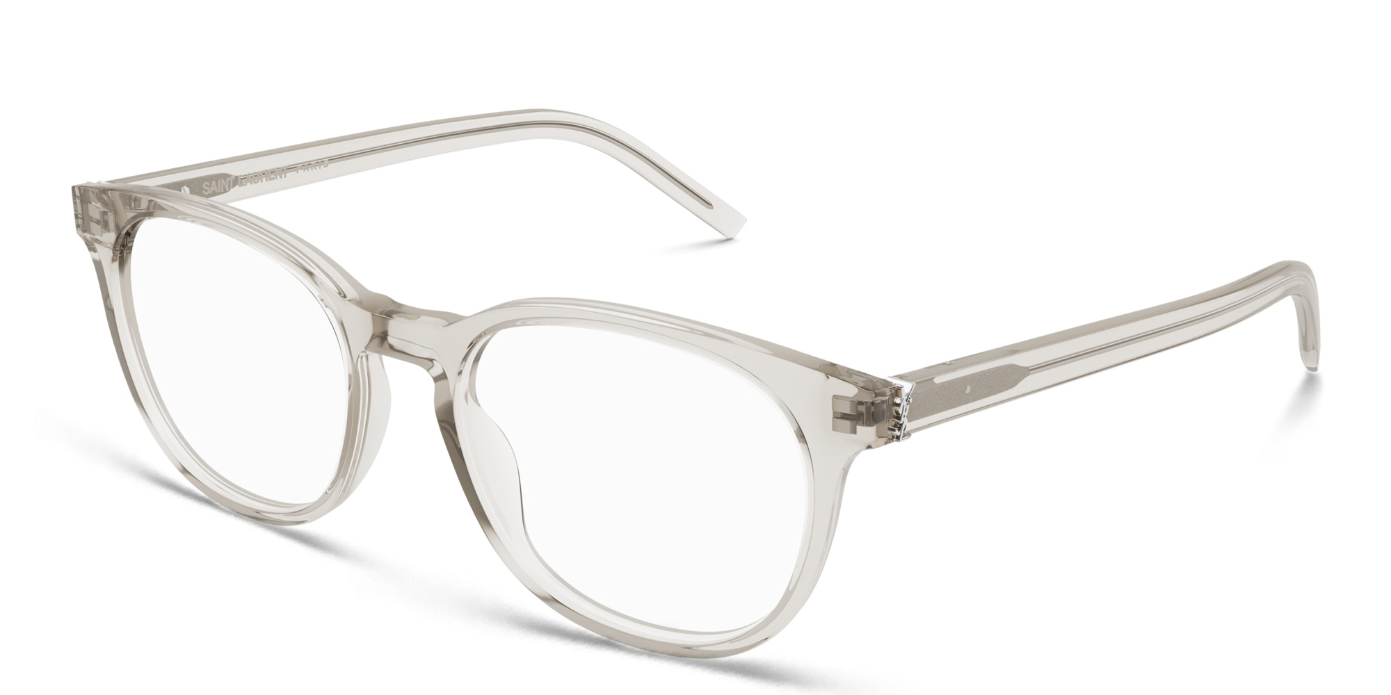 Shop SAINT LAURENT Round Eyeglasses in Beige online.