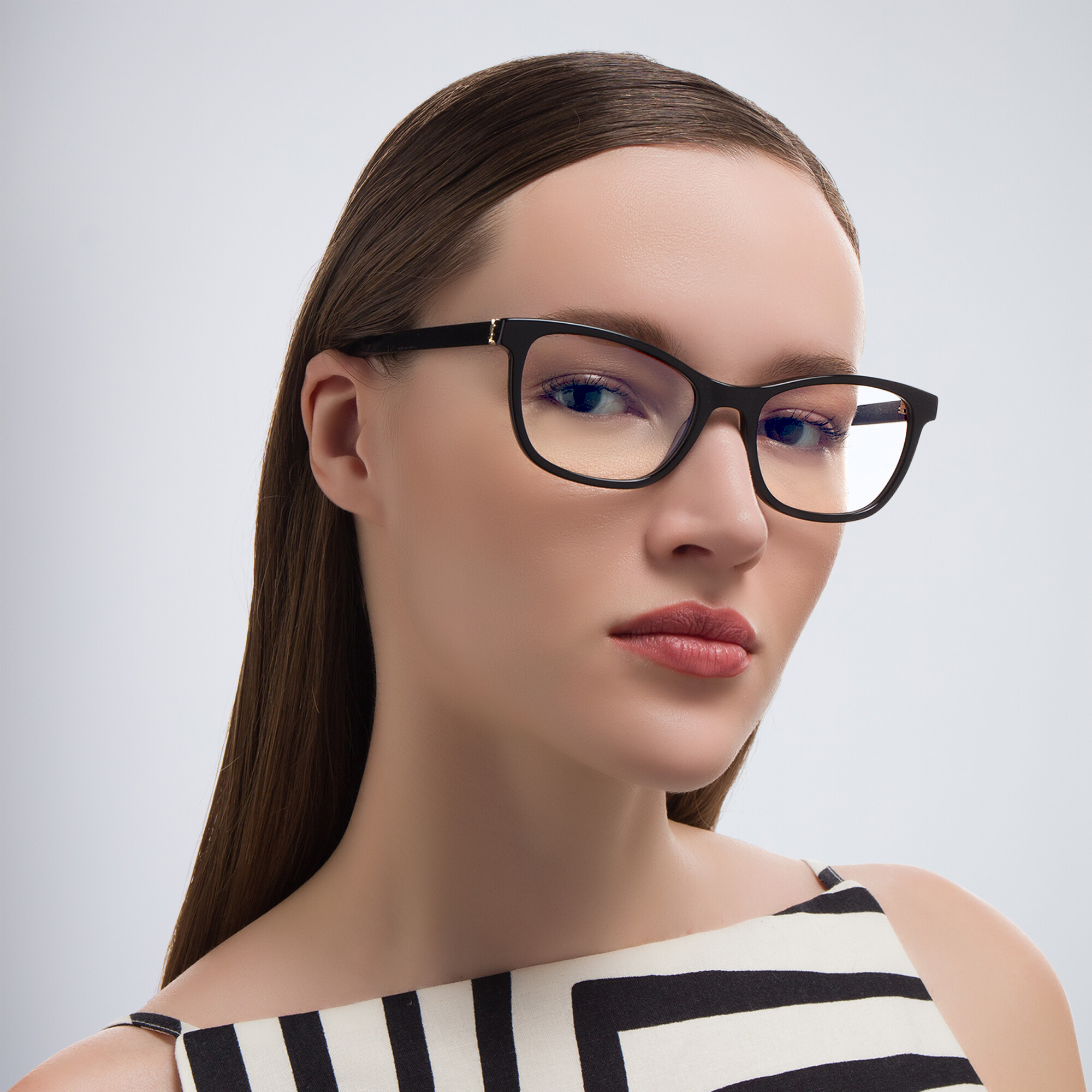 Shop SAINT LAURENT Cat-Eye Eyeglasses in Black online.