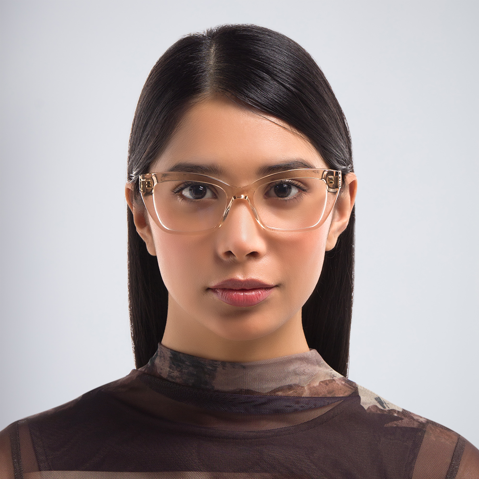 Shop SAINT LAURENT Cat-Eye Eyeglasses in Nude online.