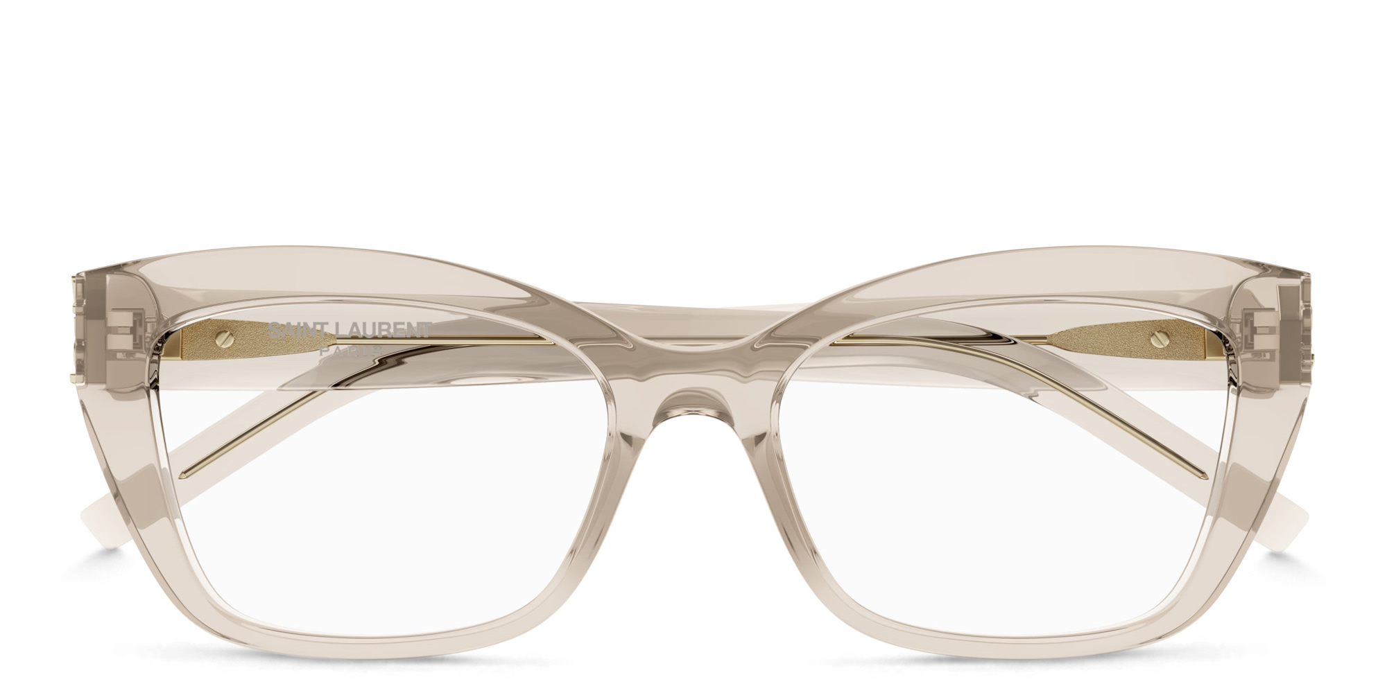 Shop SAINT LAURENT Cat-Eye Eyeglasses in Nude online.