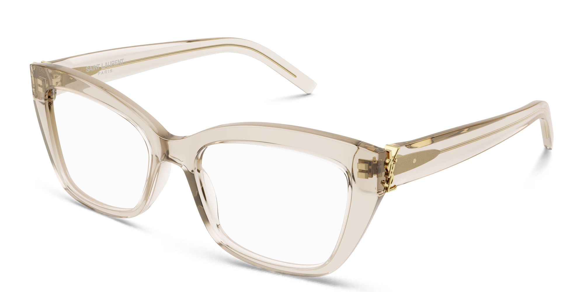 Shop SAINT LAURENT Cat-Eye Eyeglasses in Nude online.
