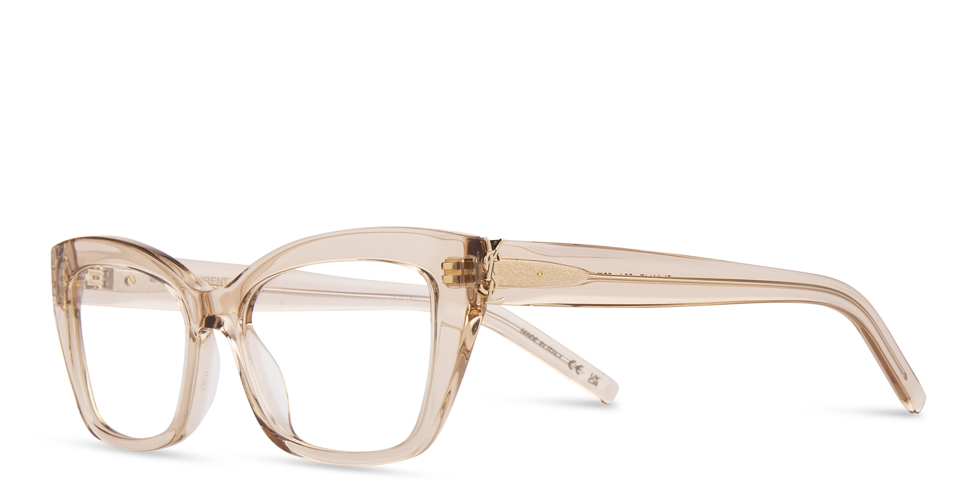Shop SAINT LAURENT Cat-Eye Eyeglasses in Nude online.
