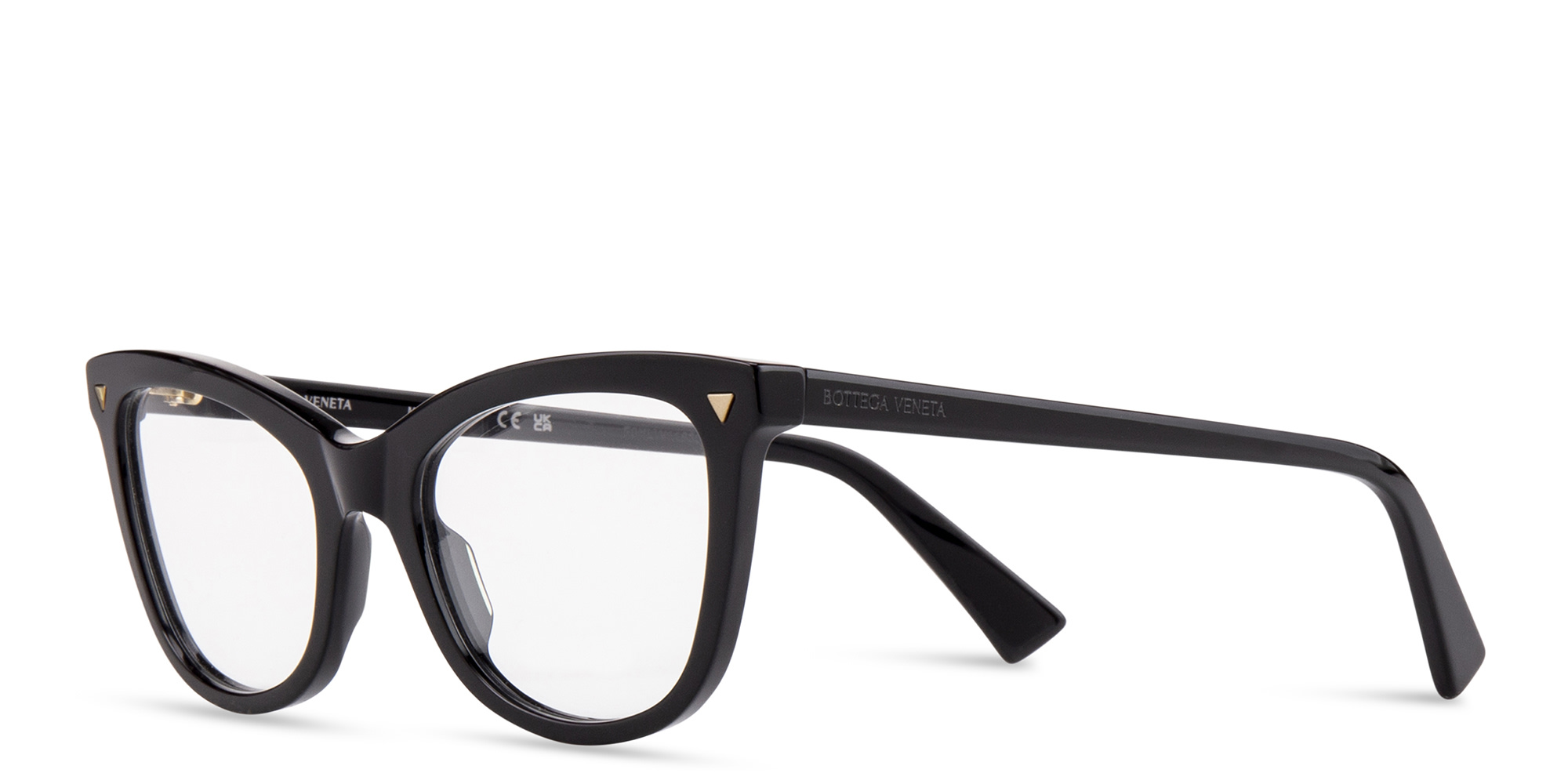 Shop BOTTEGA VENETA Cat-Eye Eyeglasses in Black online.