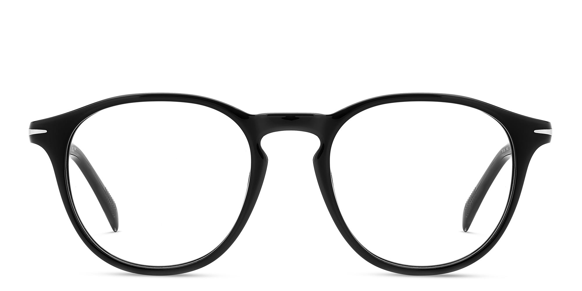 Shop DAVID BECKHAM Panthos Eyeglasses in Black Dark Ruthenium online.