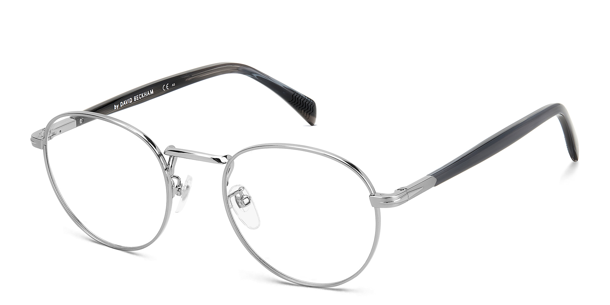 DAVID BECKHAM Panthos Eyeglasses in Ruthenium Grey Horn – Product Photo 2