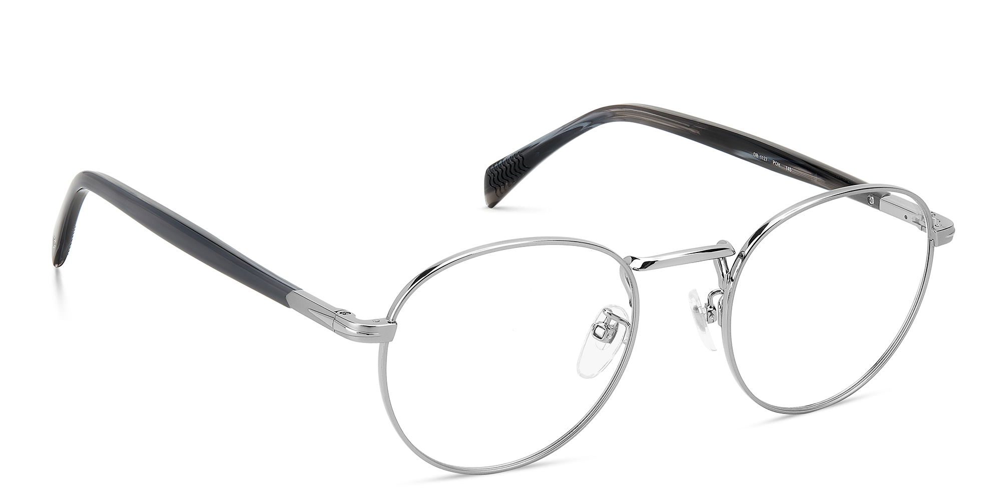 DAVID BECKHAM Panthos Eyeglasses in Ruthenium Grey Horn – Product Photo 3