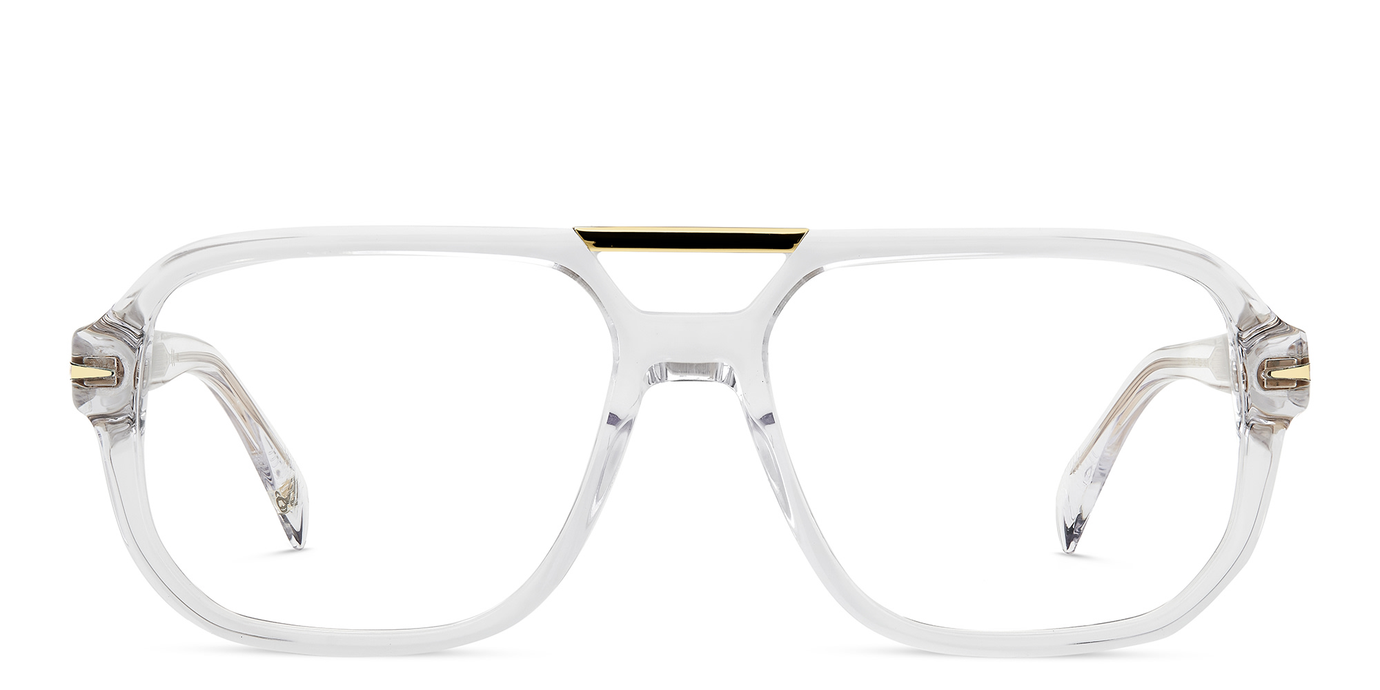 DAVID BECKHAM Rectangle Eyeglasses in Crystal Gold – Product Photo 1
