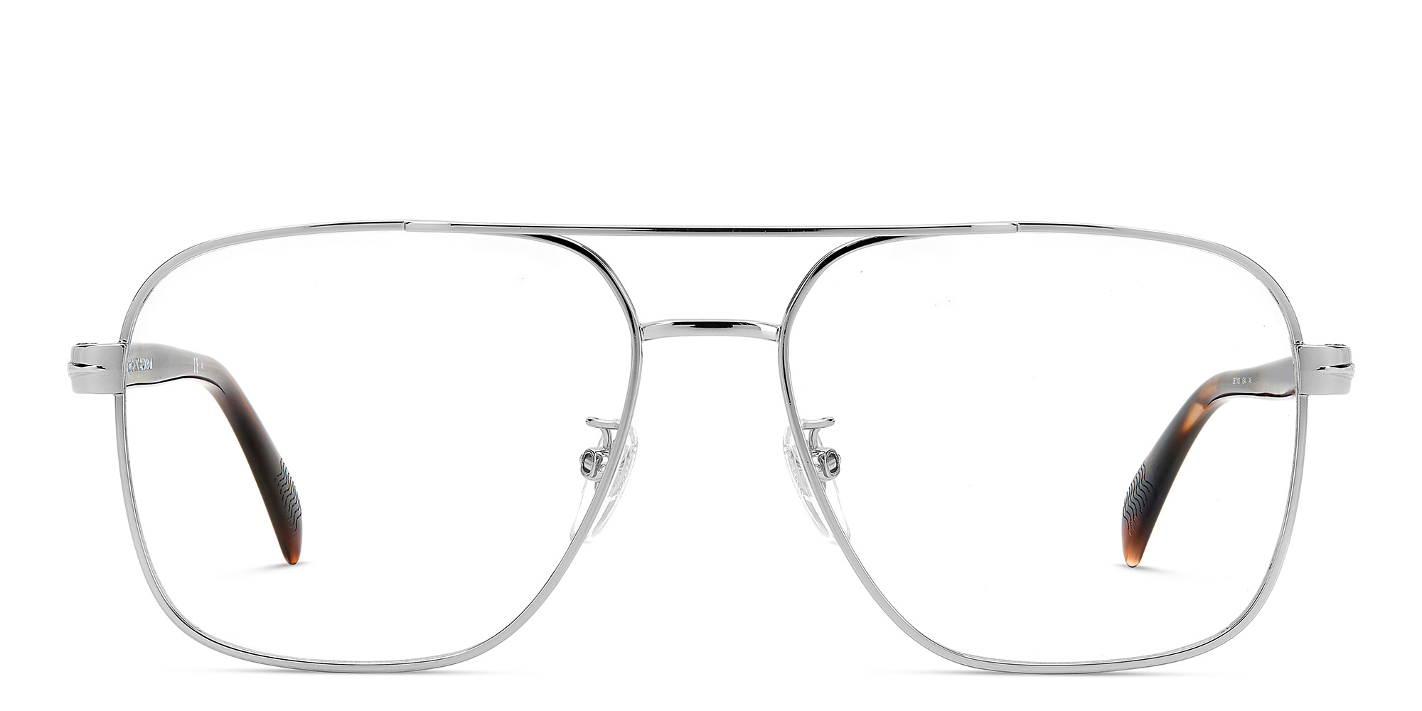 Shop DAVID BECKHAM Square Eyeglasses in Brown Horn online.
