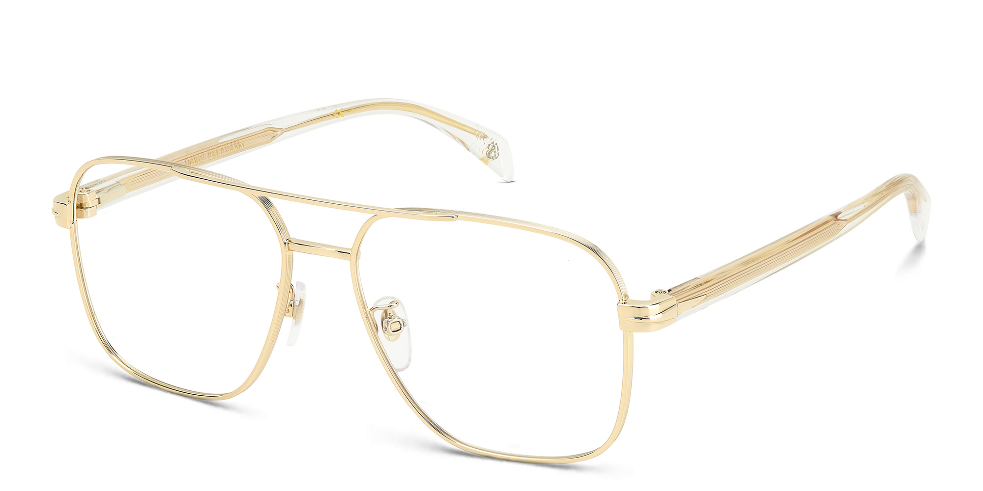 DAVID BECKHAM Square Eyeglasses in Gold Crystal – Product Photo 2