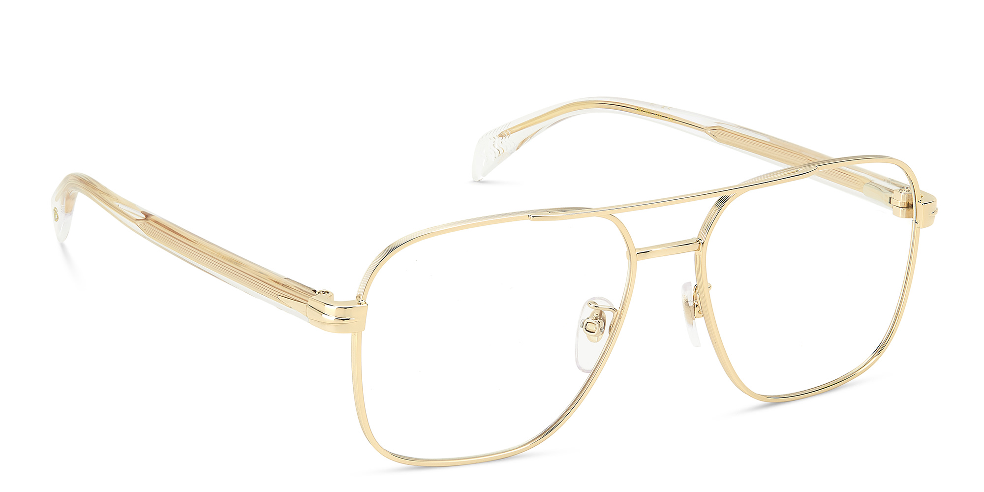 DAVID BECKHAM Square Eyeglasses in Gold Crystal – Product Photo 3