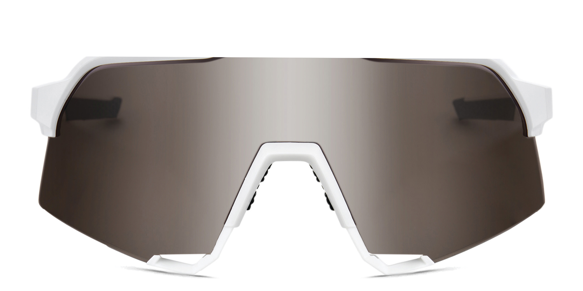 Shop 100 % S3 Half-Rim Irregular Sunglasses in White online.