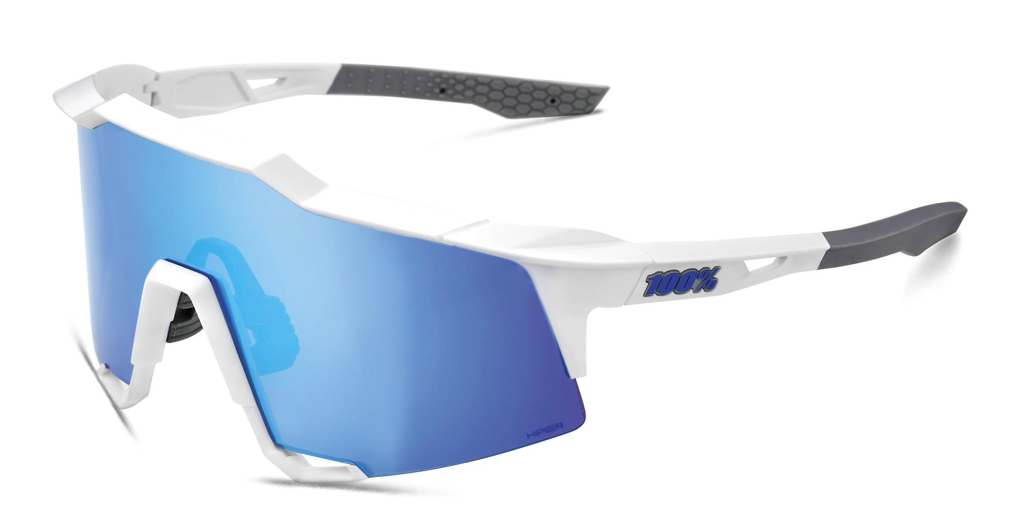 Shop 100 % Speedcraft Half-Rim Irregular Sunglasses in White online.