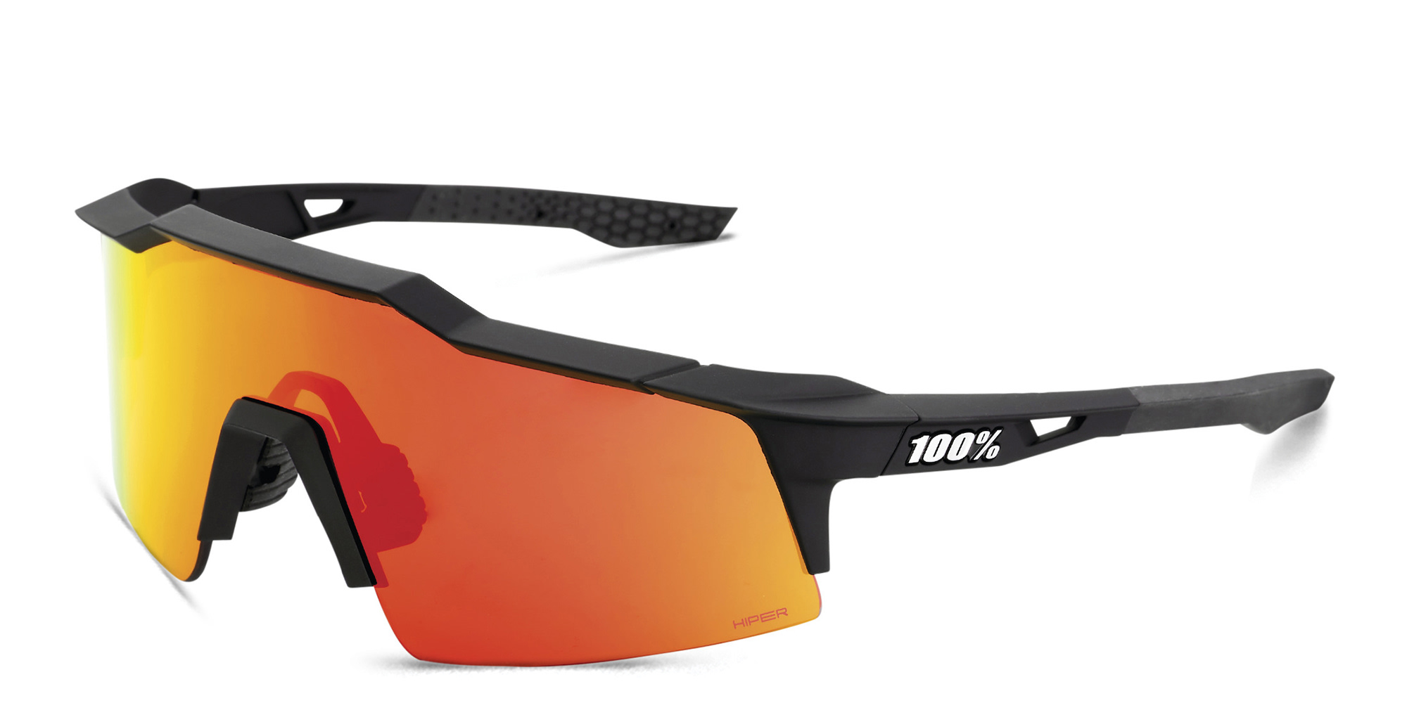 Shop 100 % Speedcraft SL Half-Rim Irregular Sunglasses in Black online.