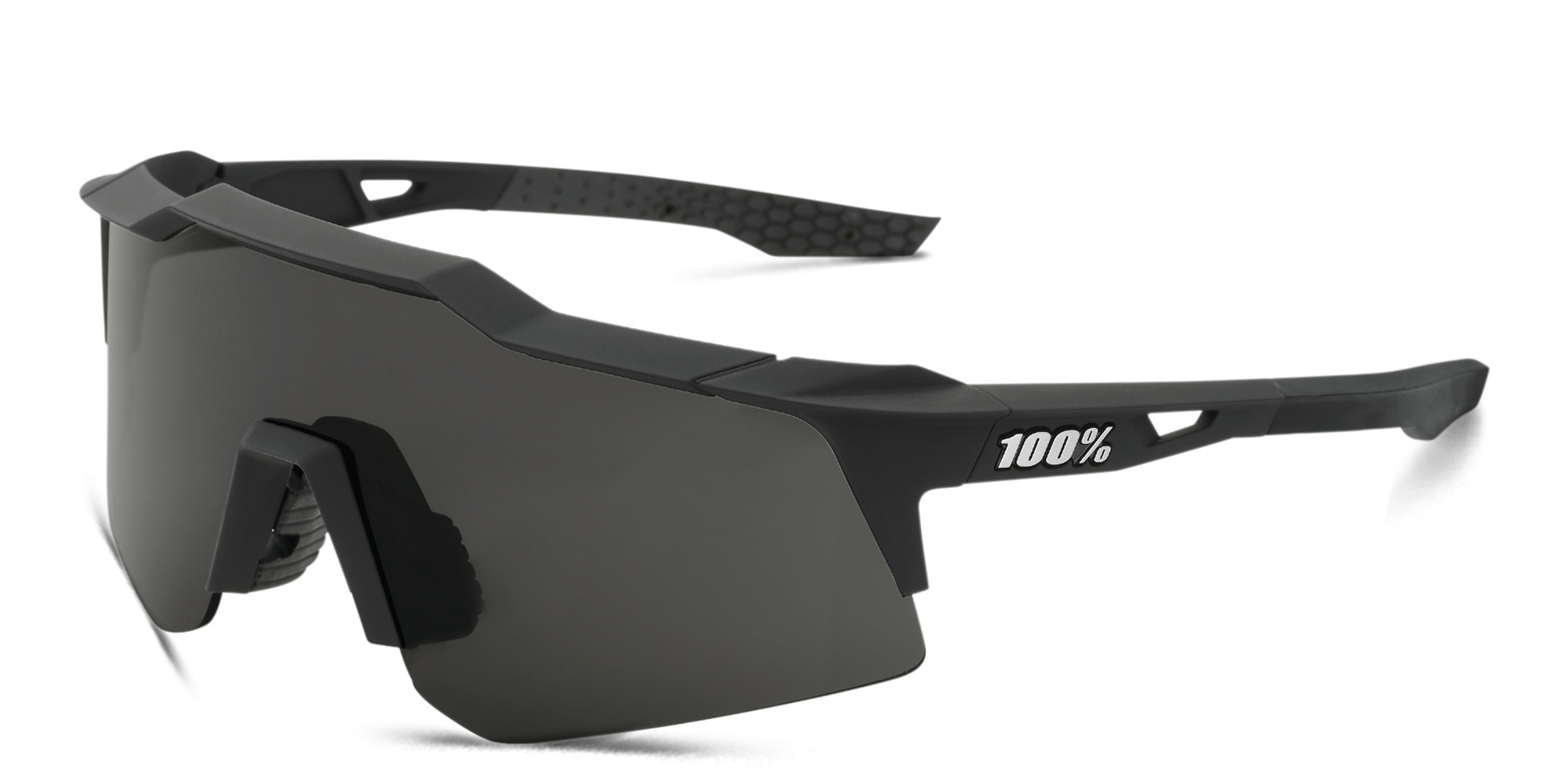 Shop 100 % Speedcraft XS Half-Rim Irregular Sunglasses in Black online.