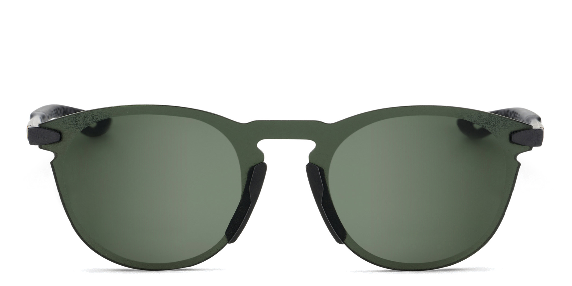 Shop 100 % Unisex Rimless Round Sunglasses in Black online.