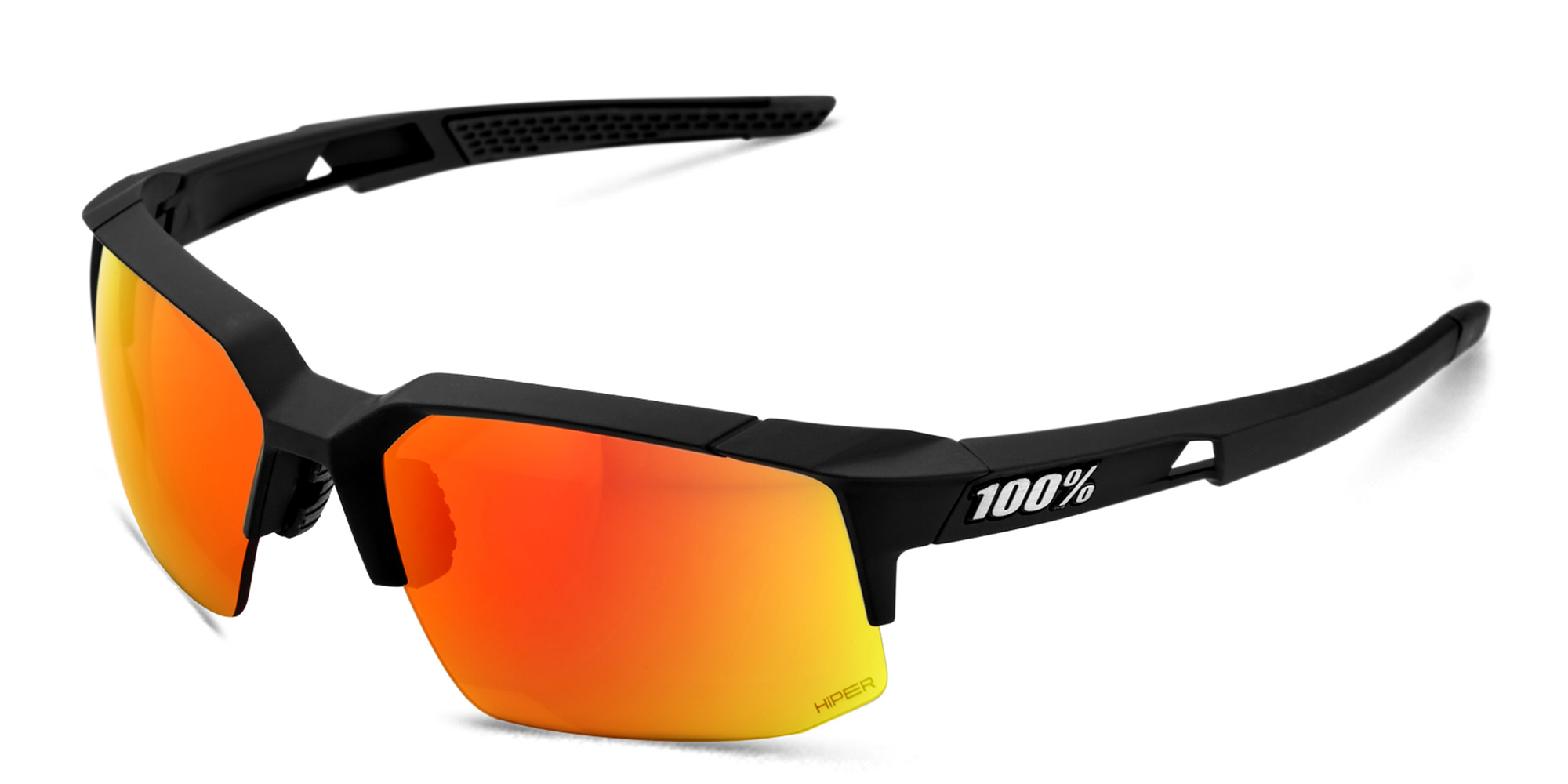 Shop 100 % Speedcoupe Unisex Half-Rim Square Sunglasses in Black online.