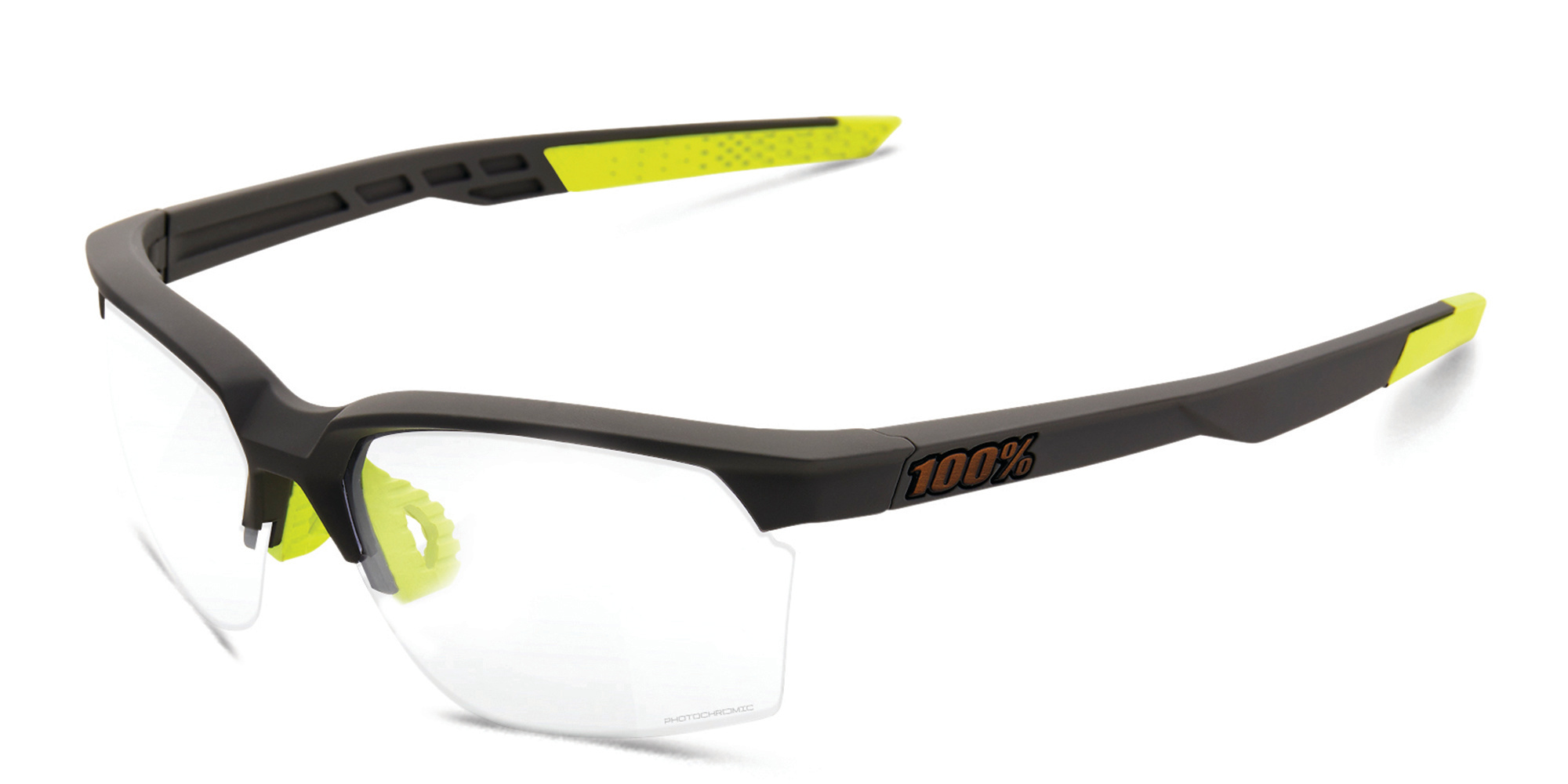 Shop 100 % Speedcoupe Unisex Half-Rim Square Sunglasses in Grey online.