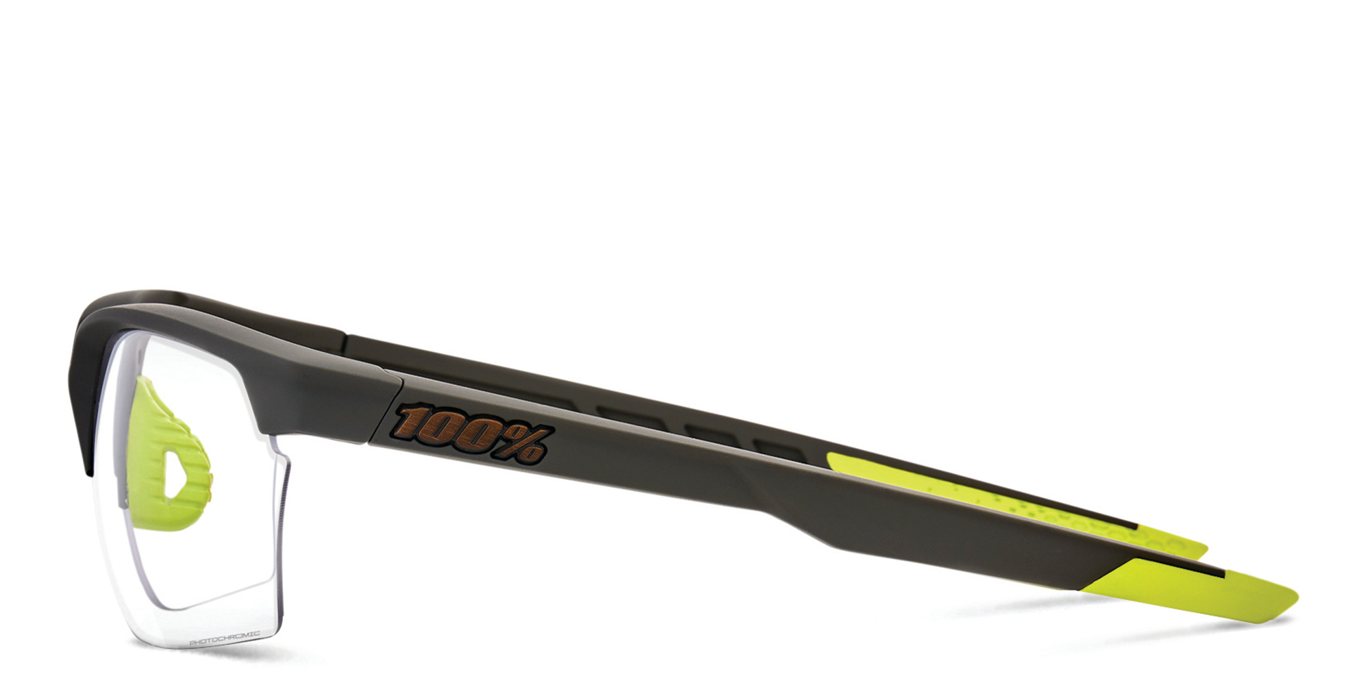 Shop 100 % Speedcoupe Unisex Half-Rim Square Sunglasses in Grey online.