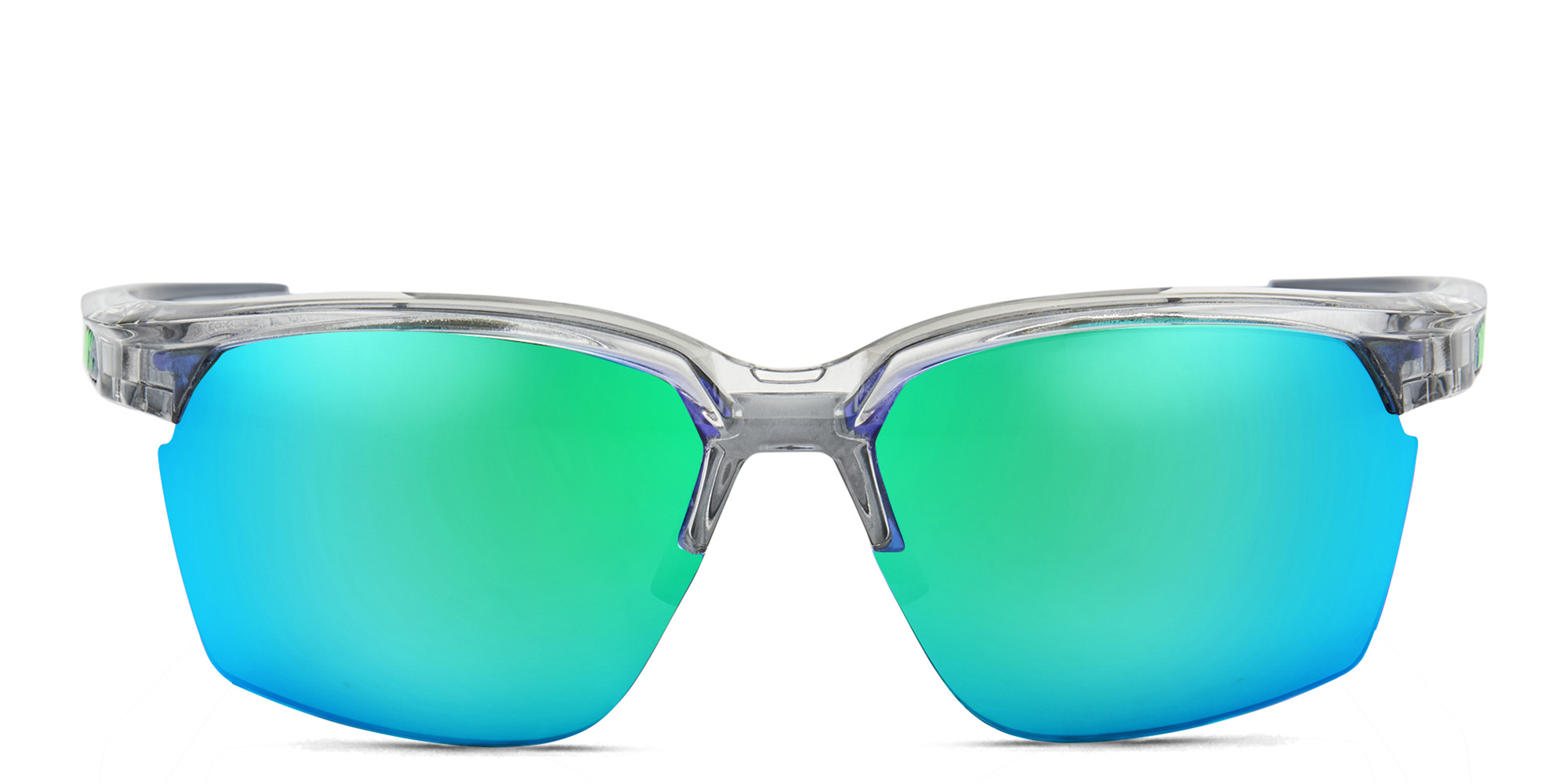 Shop 100 % Speedcoupe Unisex Half-Rim Square Sunglasses in Grey online.