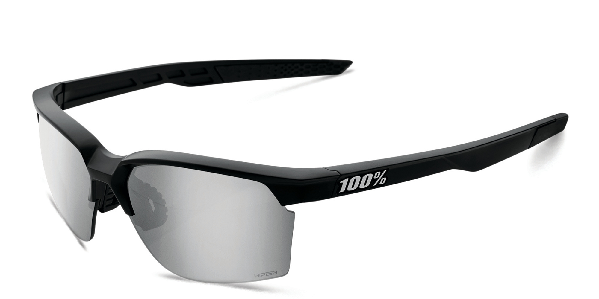 Shop 100 % Speedcoupe Unisex Half-Rim Square Sunglasses in Black online.