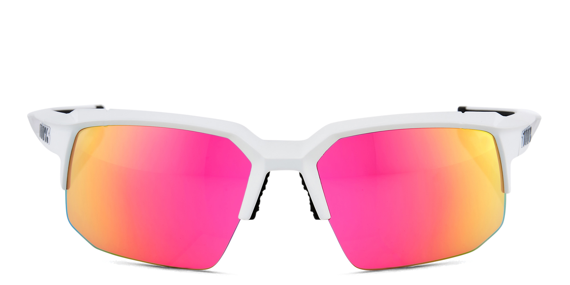 Shop 100 % Speedcoupe Unisex Half-Rim Square Sunglasses in White online.
