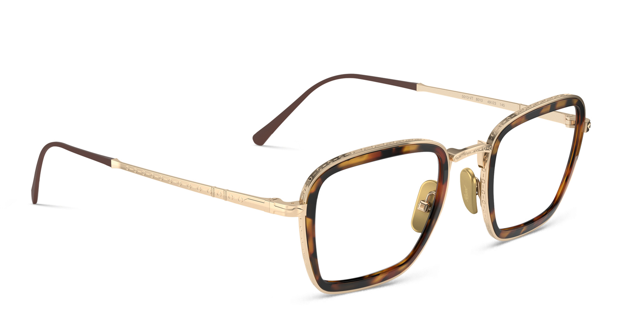 نظارات طبية بإطار غير منتظم للجنسين من بيرسول بلون ذهبي - صورة المنتج 4