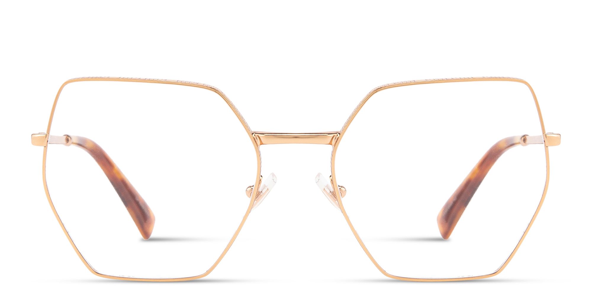 MIU MIU Wide Irregular Eyeglasses in Rose Gold – Product Photo 1