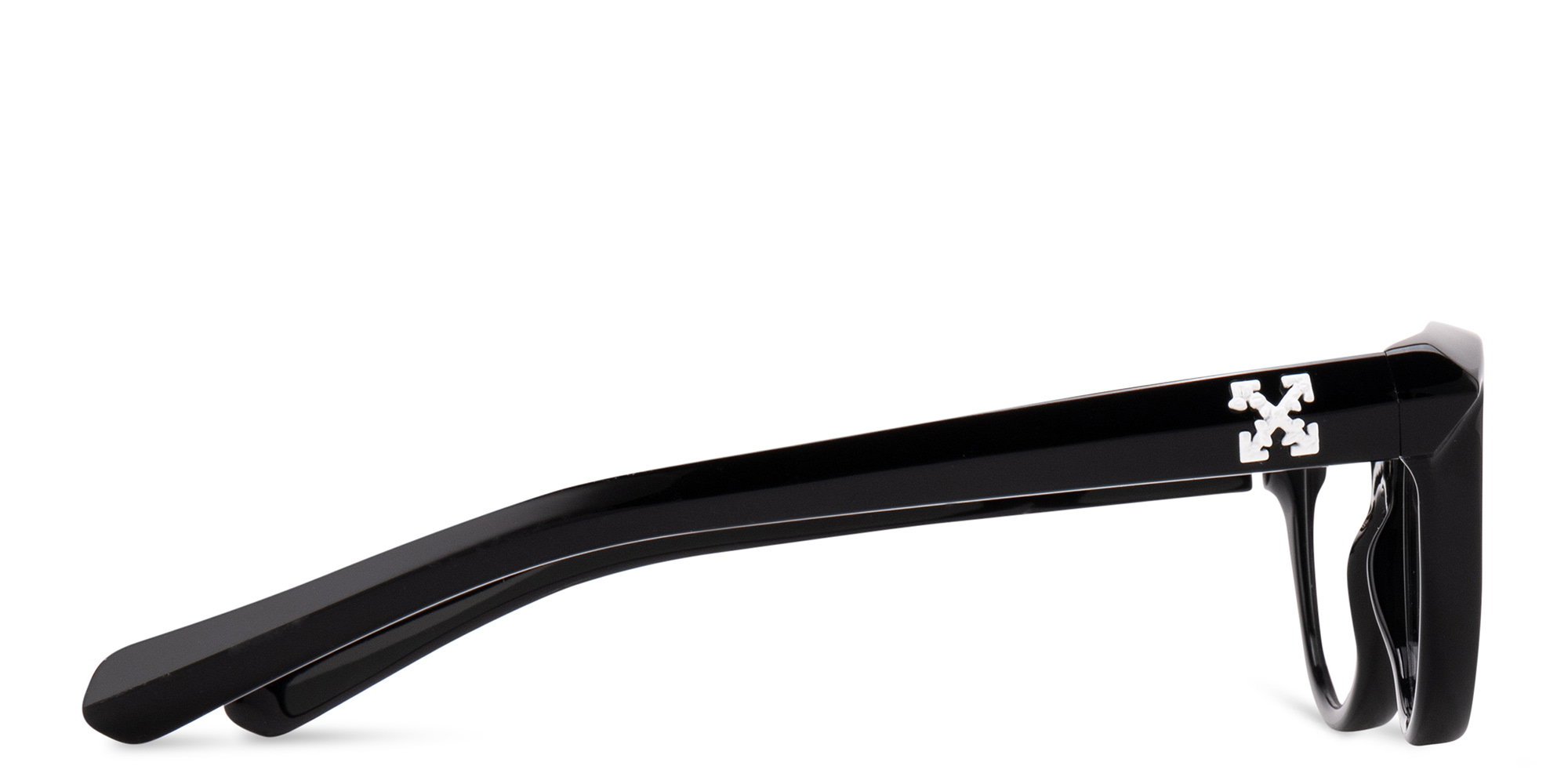 Shop OFF WHITE Style 26 Unisex Cat-Eye Eyeglasses in Shiny Black online.